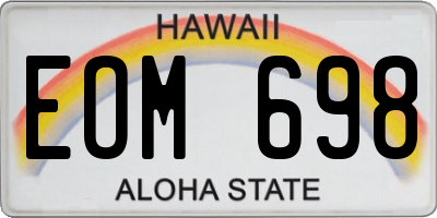 HI license plate EOM698