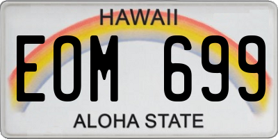 HI license plate EOM699