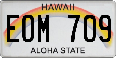 HI license plate EOM709
