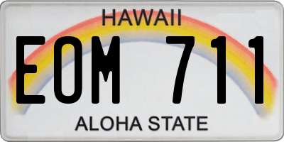 HI license plate EOM711
