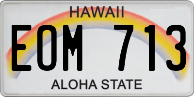 HI license plate EOM713