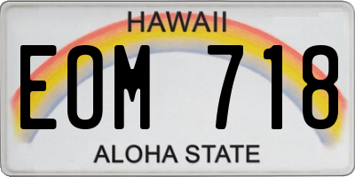 HI license plate EOM718