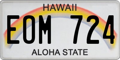 HI license plate EOM724