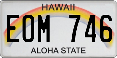 HI license plate EOM746
