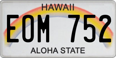 HI license plate EOM752