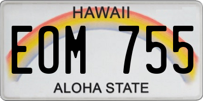 HI license plate EOM755