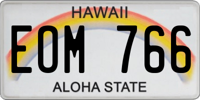 HI license plate EOM766