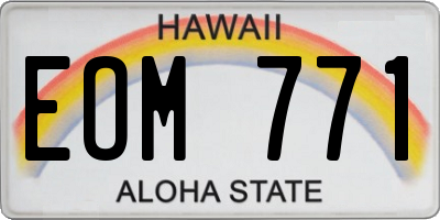 HI license plate EOM771