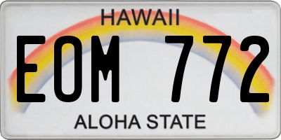 HI license plate EOM772