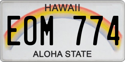 HI license plate EOM774