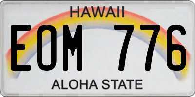 HI license plate EOM776