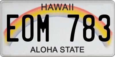 HI license plate EOM783