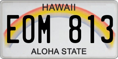 HI license plate EOM813