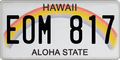 HI license plate EOM817