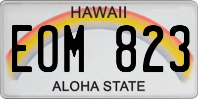 HI license plate EOM823