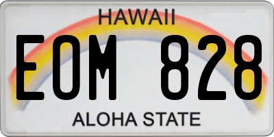 HI license plate EOM828