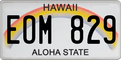 HI license plate EOM829