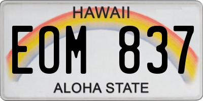 HI license plate EOM837