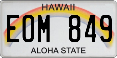 HI license plate EOM849