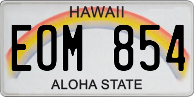 HI license plate EOM854