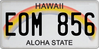 HI license plate EOM856