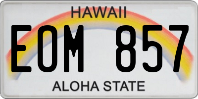 HI license plate EOM857