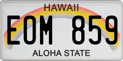 HI license plate EOM859