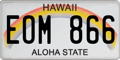 HI license plate EOM866