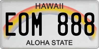 HI license plate EOM888