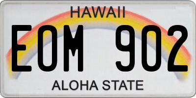 HI license plate EOM902