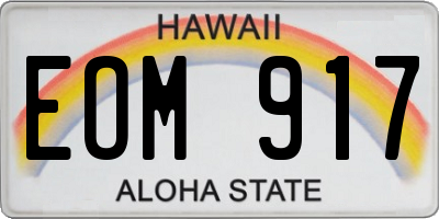 HI license plate EOM917