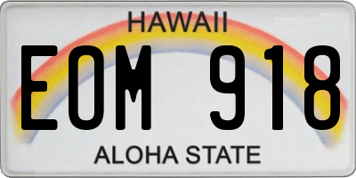 HI license plate EOM918