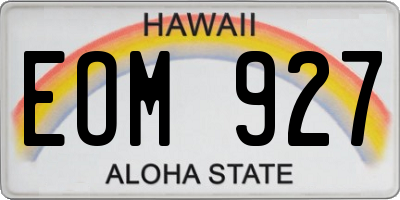 HI license plate EOM927
