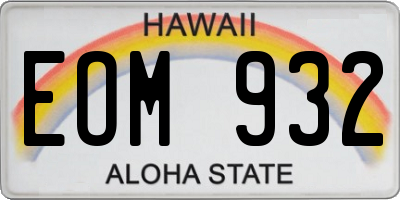 HI license plate EOM932