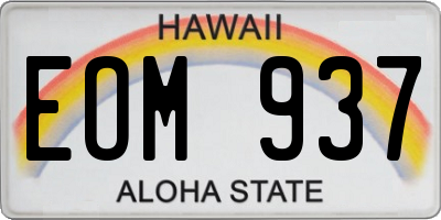 HI license plate EOM937