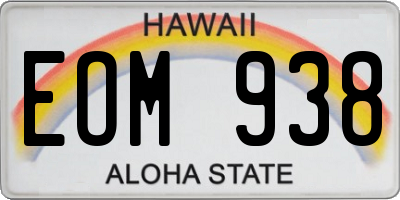 HI license plate EOM938