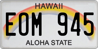 HI license plate EOM945
