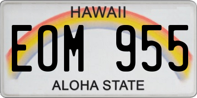 HI license plate EOM955