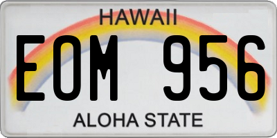 HI license plate EOM956