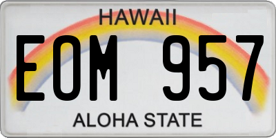 HI license plate EOM957