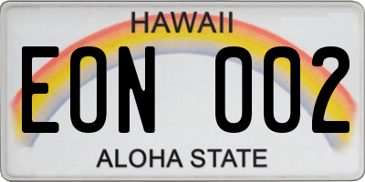 HI license plate EON002