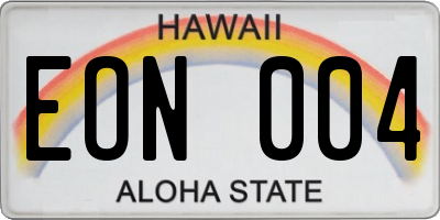 HI license plate EON004