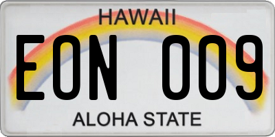HI license plate EON009