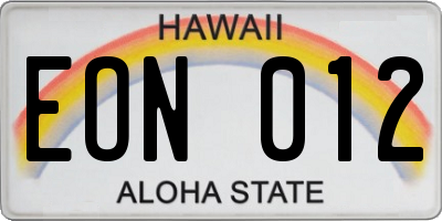 HI license plate EON012