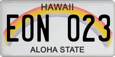 HI license plate EON023