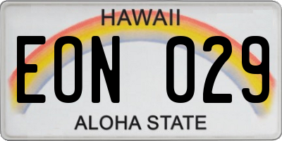HI license plate EON029