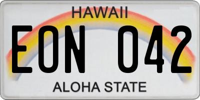 HI license plate EON042