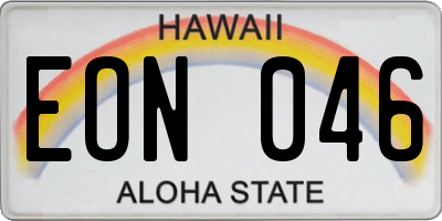 HI license plate EON046