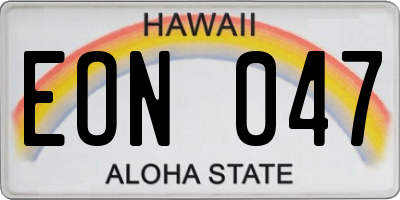 HI license plate EON047