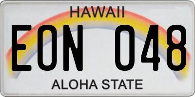 HI license plate EON048